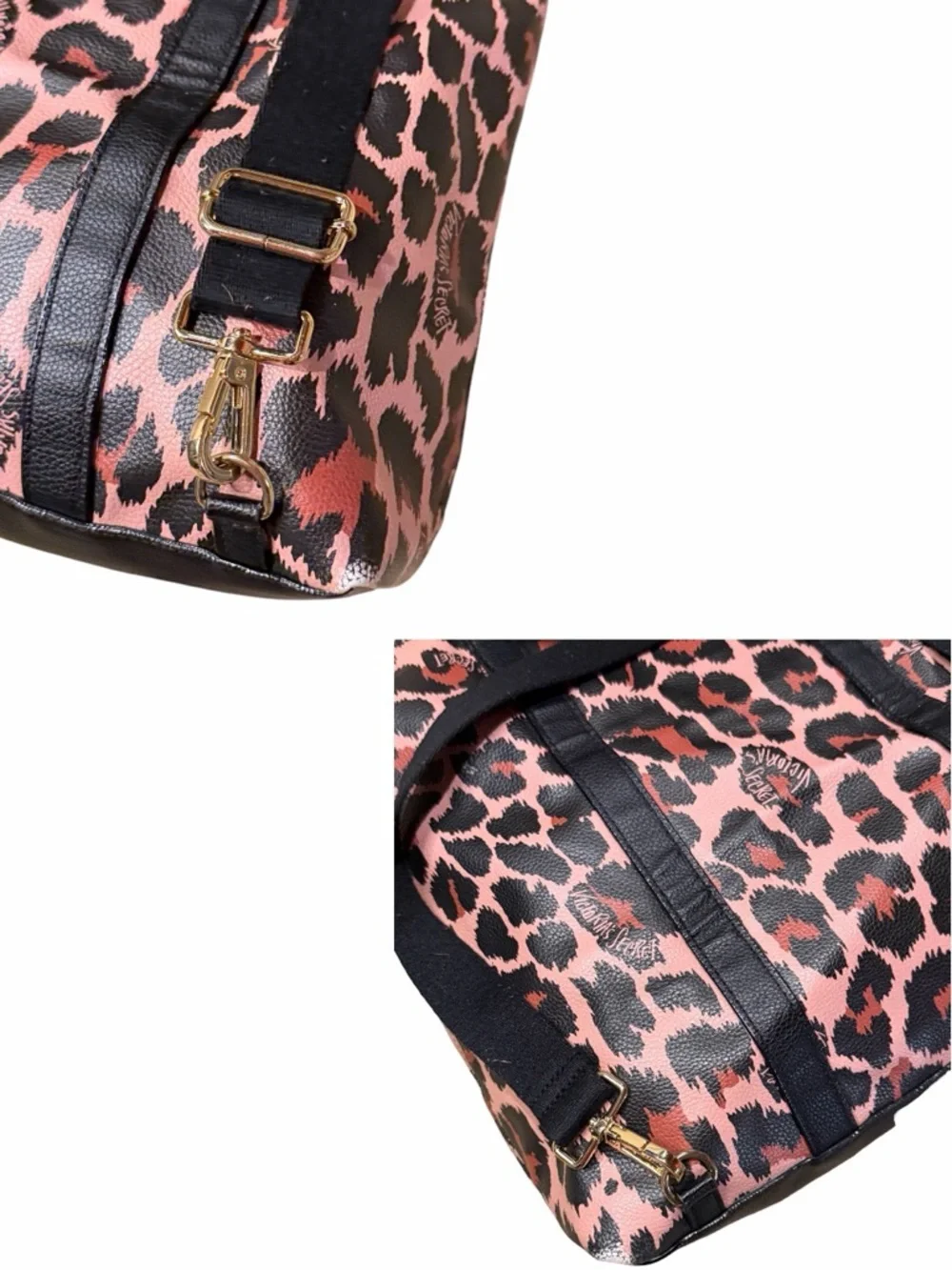 Victoria's Secret Leopard Print Convertible Backpack Wallet Wristlet Set